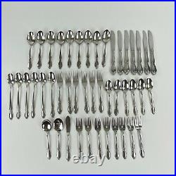 Oneida Community Stainless Flatware Chatelaine Lot 46 Pieces Forks Knives Spoons