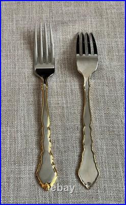 Oneida Community Stainless Flatware GOLDEN ROYAL CHIPPENDALE 20 Piece Service 4