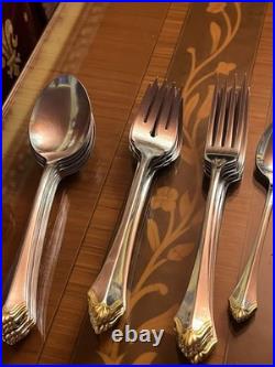 Oneida Community Stainless Glossy Silverware 34 Pieces