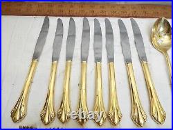 Oneida Community Stainless Golden Enchantment Flatware 43pc svc for 8