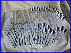 Oneida Community Stainless Royal Flute / Serve 8 Forks, Spoons, Knives, Tea 48P