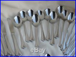 Oneida Community Stainless Royal Flute / Serve 8 Forks, Spoons, Knives, Tea 48P