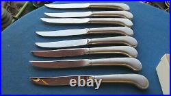 Oneida Community Stainless Satin Flatware Paul Revere 8 Pistol Steak Knives 9