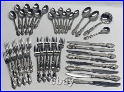 Oneida Community Stainless Steel LOUISIANA Flatware Set 44 Pcs 8 Place Settings