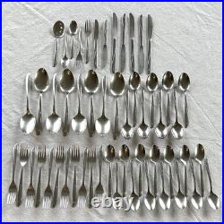 Oneida Community Twin Star 52 Pc Stainless Flatware MCM Atomic Starburst Lot