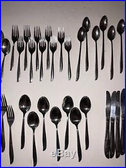 Oneida Community Twin Star stainless flatware lot 61 pieces MCM Vintage
