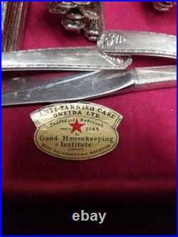 Oneida Community silver plated Stainless Double Acorn Flatware 75+ Piece Set? 