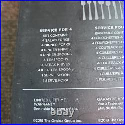 Oneida Continuim Service For 8 Stainless Flatware Forks Spoons Knives New In Box Oneida Continuim Service For 8 Stainless Flatware Forks Spoons Knives New In Box