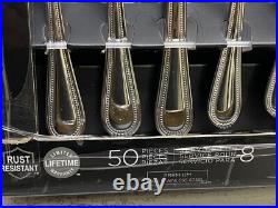 Oneida Countess 50 Pieces Steel Flatware Set Service for 8 + Serving Pieces New