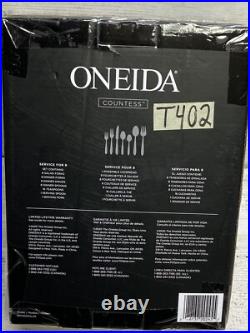 Oneida Countess 50 Pieces Steel Flatware Set Service for 8 + Serving Pieces New
