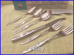 Oneida Craft 18/8 USA Deluxe Stainless LASTING ROSE 24pcs 4 Place Settings