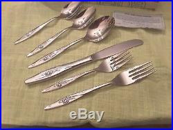 Oneida Craft 18/8 USA Deluxe Stainless LASTING ROSE 24pcs 4 Place Settings