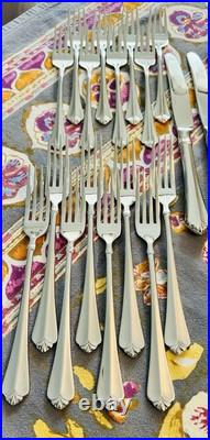 Oneida Cube Glossy 18/10 Stainless Flatware JUILLIARD 43 Piece Serve 8 Indonesia