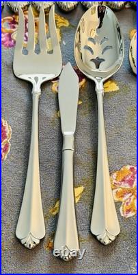 Oneida Cube Glossy 18/10 Stainless Flatware JUILLIARD 43 Piece Serve 8 Indonesia