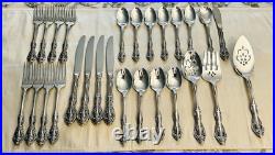 Oneida Cube Heirloom Stainless Flatware MICHELANGELO 27 Pc. Serve 4 withServing