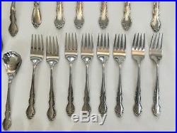Oneida Cube Mark Dover 18/10 Stainless Flatware 64 Pieces With Serving Pieces