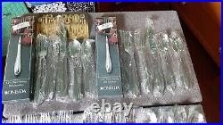 Oneida Cube Sheraton 30 Piece Stainless 18/8 Flatware Set Service 6 Unused New