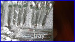 Oneida Cube Sheraton 30 Piece Stainless 18/8 Flatware Set Service 6 Unused New