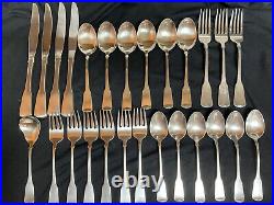 Oneida Cube Stainless American Colonial Flatware Lot 26 Pieces Fork Knife Spoon