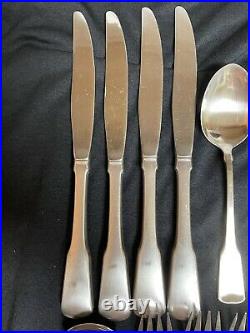 Oneida Cube Stainless American Colonial Flatware Lot 26 Pieces Fork Knife Spoon