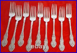 Oneida Deluxe 18/8 stainless Lakewood lot of 9 dinner forks 7 5/16 NM polished