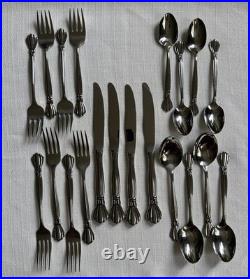 Oneida Deluxe ALEXIS 20 Piece Service for 4 Glossy Stainless Flatware