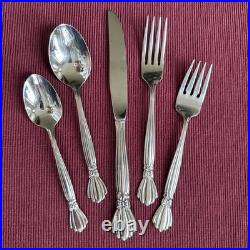 Oneida Deluxe ALEXIS 5 Piece Place Setting Glossy Stainless Flatware Replacement