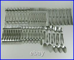 Oneida Deluxe ALEXIS Stainless Flatware Set Service for 12+ Bowtie Ribbon 85pc