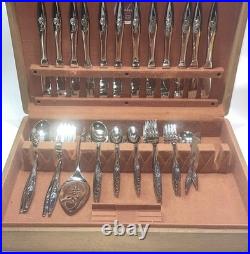 Oneida Deluxe Stainless Lasting Rose Flatware 78 Pieces Service for 12 Vintage
