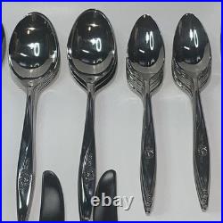 Oneida Deluxe Stainless Lasting Rose Flatware 78 Pieces Service for 12 Vintage