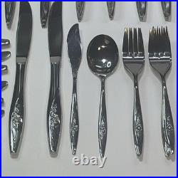 Oneida Deluxe Stainless Lasting Rose Flatware 78 Pieces Service for 12 Vintage