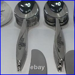 Oneida Deluxe Stainless Lasting Rose Flatware 78 Pieces Service for 12 Vintage