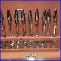 Oneida Deluxe Stainless Lasting Rose Flatware 78 Pieces Service for 12 Vintage