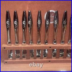 Oneida Deluxe Stainless Lasting Rose Flatware 78 Pieces Service for 12 Vintage Oneida Deluxe Stainless Lasting Rose Flatware 78 Pieces Service for 12 Vintage