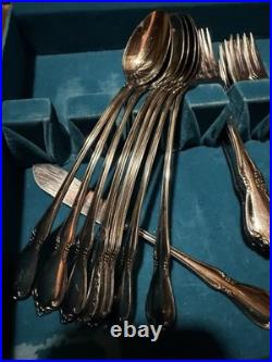 Oneida Deluxe Stainless Replacement Flatware Set with Medium Brown Wooden Case