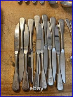 Oneida Deluxe Village Burnished Stainless Flatware Matches Pfaltzgraff 75 Pcs