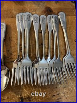 Oneida Deluxe Village Burnished Stainless Flatware Matches Pfaltzgraff 75 Pcs