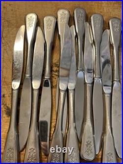 Oneida Deluxe Village Burnished Stainless Flatware Matches Pfaltzgraff 75 Pcs