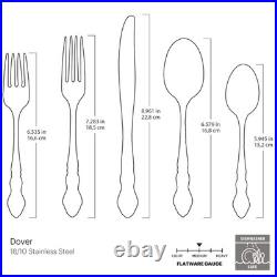Oneida Dover 20 Piece Flatware Set Elegant Stainless Steel for 4 People Oneida Dover 20 Piece Flatware Set Elegant Stainless Steel for 4 People