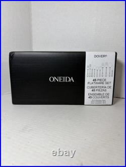 Oneida Dover 45 Piece Flatware Set Elegant Stainless Steel for 8 People