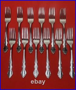 Oneida Dover Dinner Forks Heirloom Cube Stainless Flatware Silverware Set Of 12
