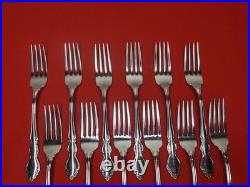 Oneida Dover Dinner Forks Heirloom Cube Stainless Flatware Silverware Set Of 12