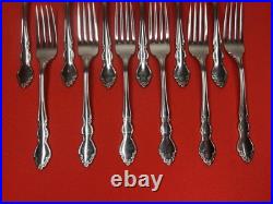 Oneida Dover Dinner Forks Heirloom Cube Stainless Flatware Silverware Set Of 12