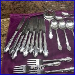 Oneida Dover Knives Forks Spoons Stainless USA 30 Glossy Pieces