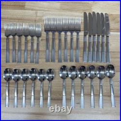 Oneida Echo Stainless Steel Silverware Flatware 30pcs Forks Spoons Service For 6