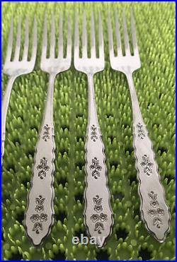 Oneida FLORAL BOUQUET Stainless 5 Dinner Forks Distinction Deluxe Flatware A43G