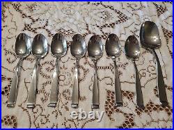 Oneida FORTE Teaspoons Stainless USA Flatware Set of 7 + Serving Spoon A2