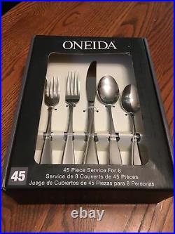 Oneida Flight 45-Piece Silverware Stainless Steel Flatware Set (Service for 8)
