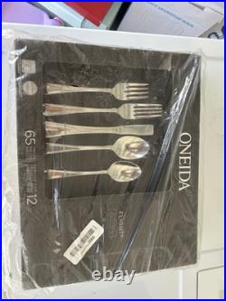 Oneida Flight 65 Piece Everyday Flatware, Service 65 Piece, Silverware Set