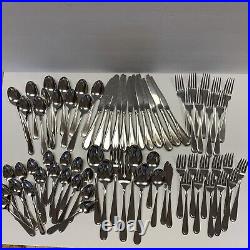 Oneida Flight Reliance #4 Stainless Flatware 71 Pieces 9 Full Place Settings VTG